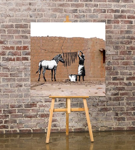 Banksy zebra stripes - banksy,