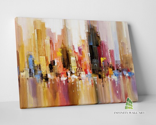Abstract city skyline canvas - skyline,
