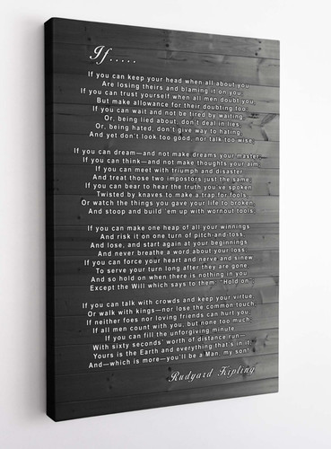 Rudyard kipling poem canvas - kipling,