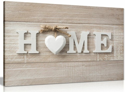 Home wooden sign canvas wall - wooden,