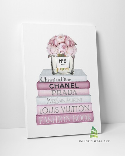 Fashion book stack canvas - fashion, art