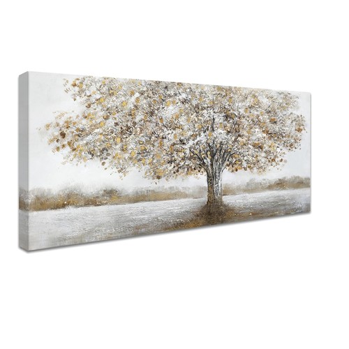 Wooden framed large canvas - wooden,