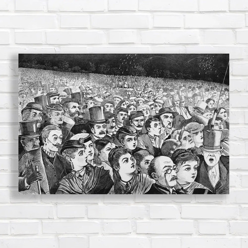 Vintage crowd scene - crowd,
