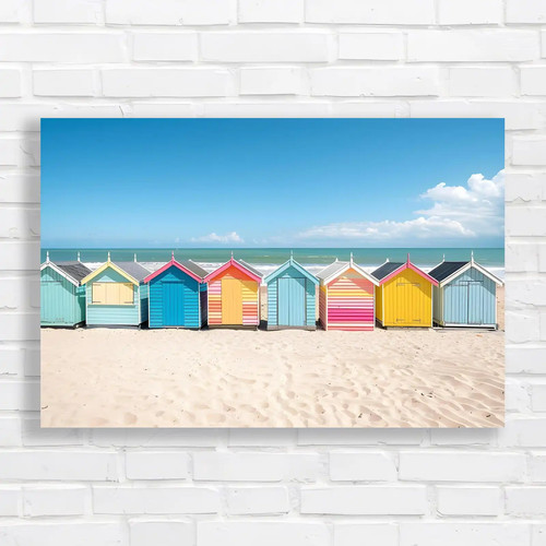 Vibrant beach huts original - huts,