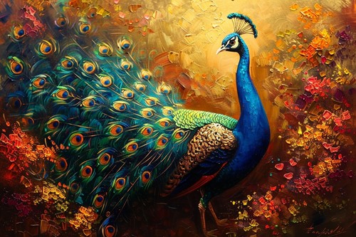 Peacock canvas picture print - peacock,
