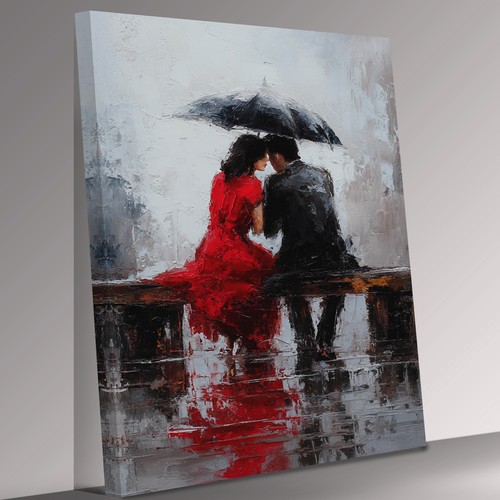Two lovers the rain - lovers, in